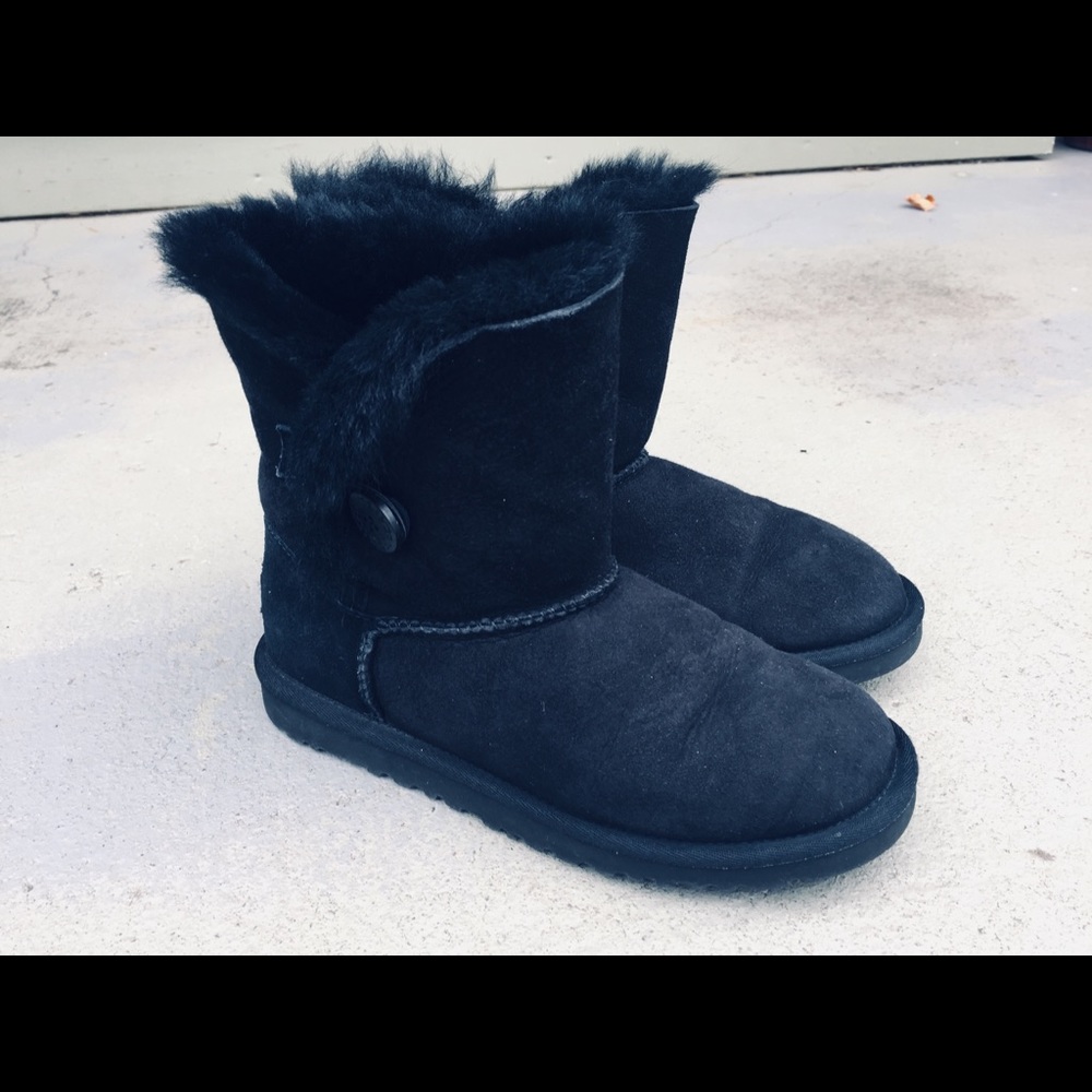 UGG Button Boots Black 5 EC